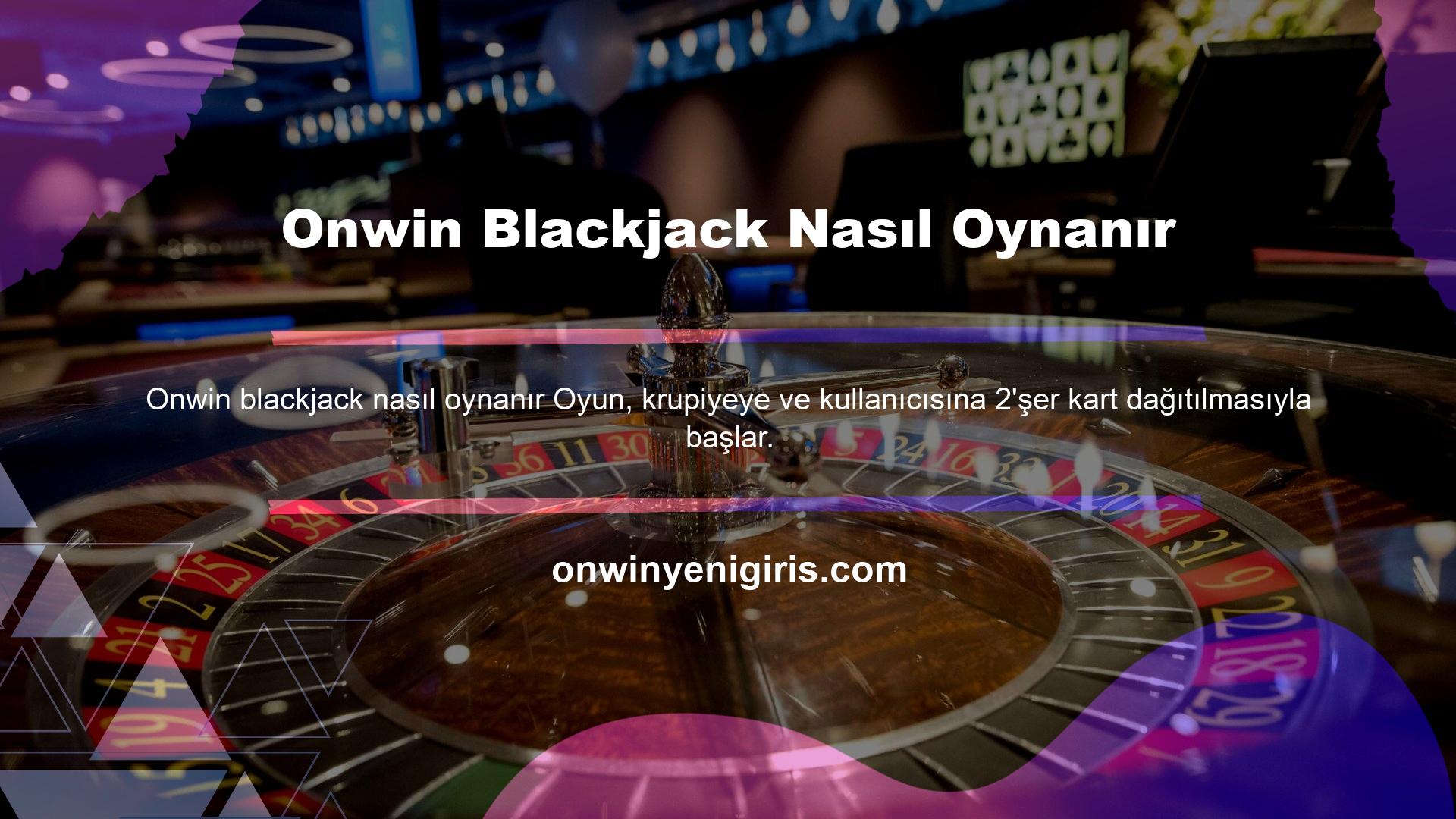 Onwin Blackjack Nasıl Oynanır Temel amaç, elindeki toplam kart sayısının mümkün olduğunca az kartla veya puan sayısına yakın olarak 21'e ulaşmasını sağlamaktır
