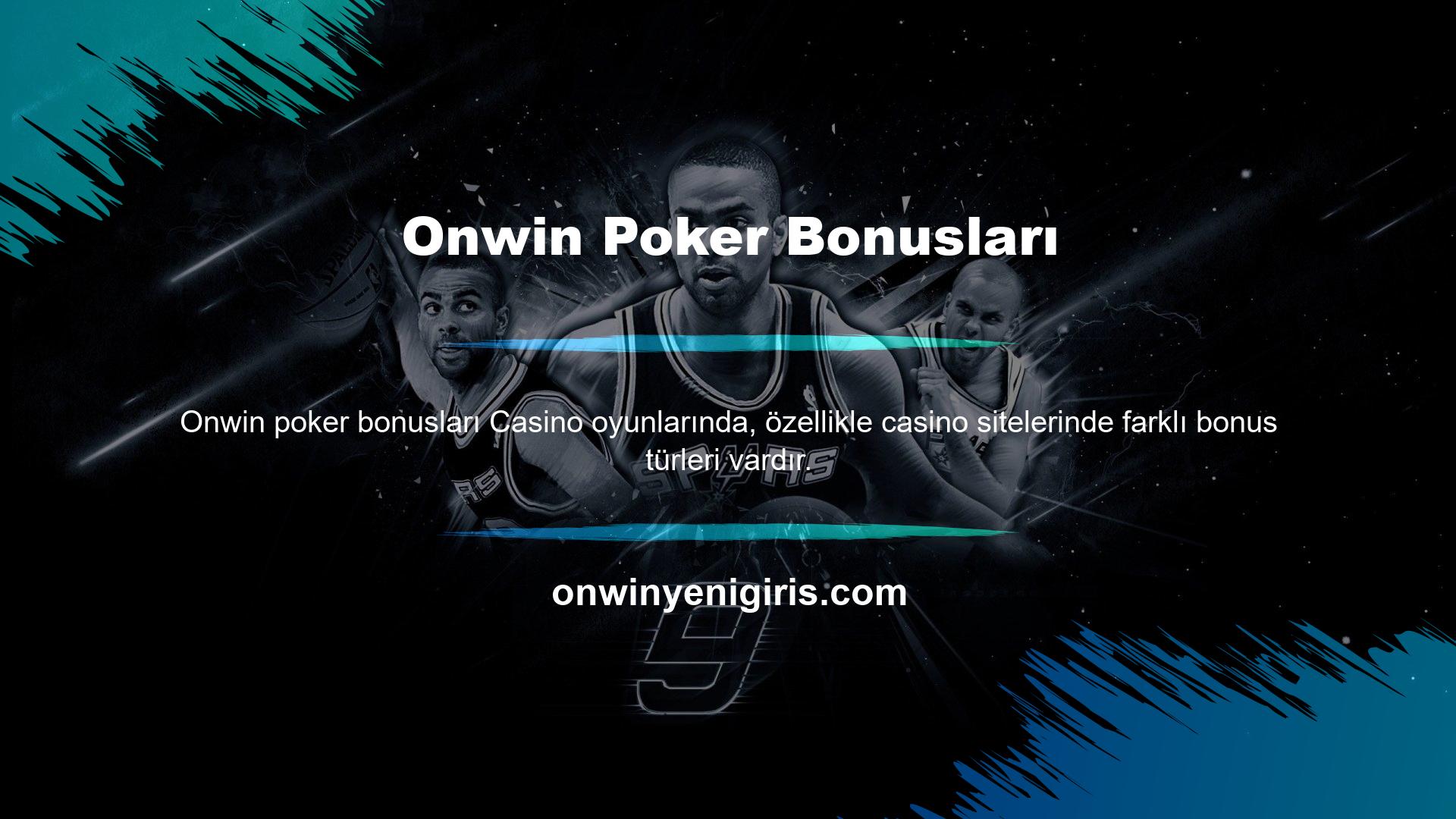 Onwin Poker Bonusları